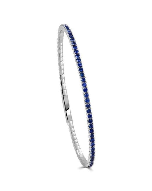 Sabrina Designs White 14k 2.75 Ct. Tw. Sapphire Flexible Bangle Bracelet