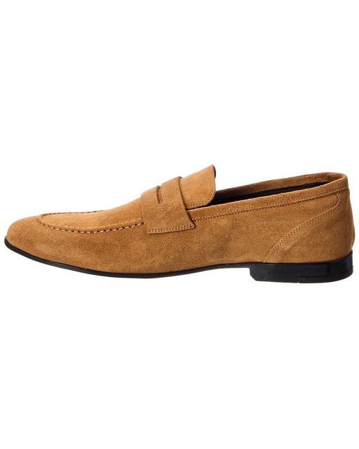 M by Bruno Magli Brown Valerio Suede Penny Loafer for men