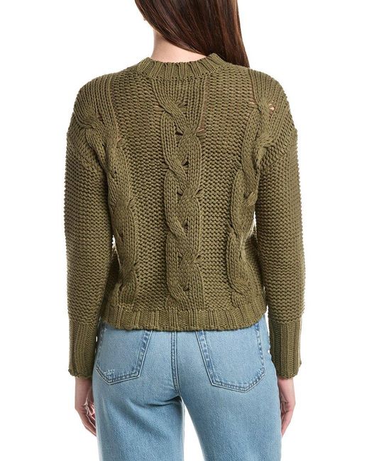 Saltwater Luxe Green Cable Knit Sweater
