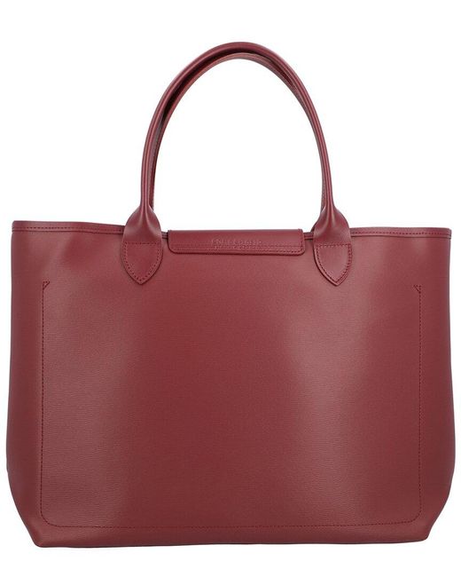 Longchamp Le Pliage City Canvas Long Handle Tote in Red Lyst