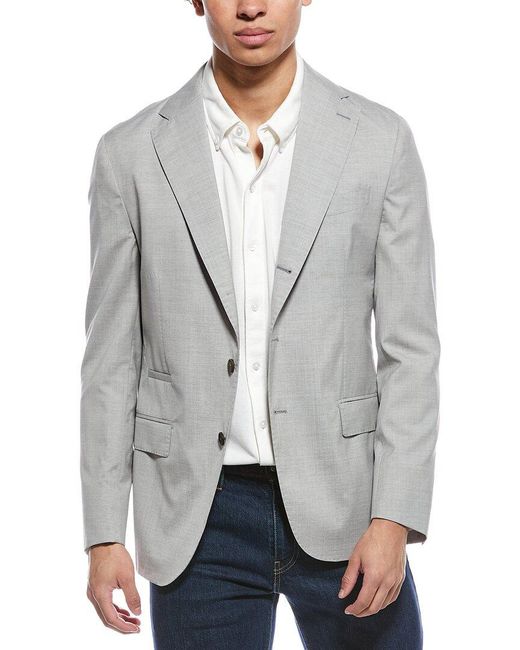 Eleventy Gray Wool & Silk-Blend Jacket for men