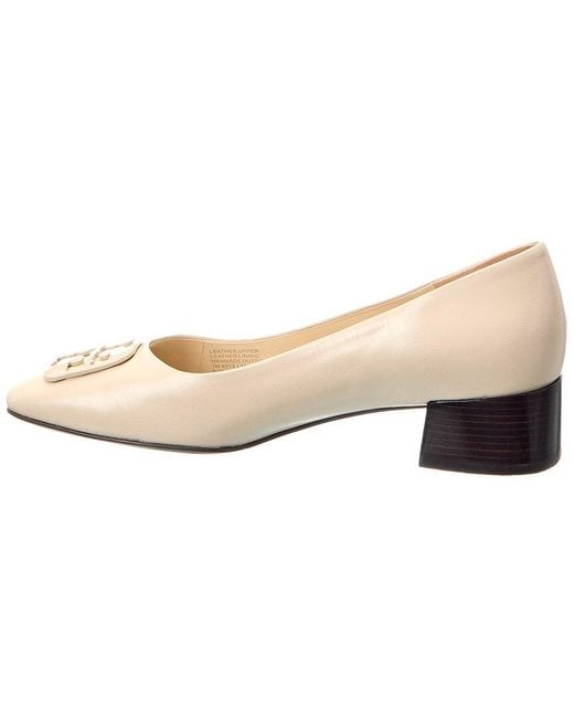 Tory Burch Natural Georgia Leather Pump