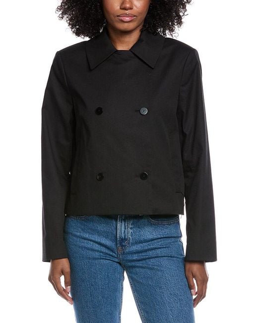 Theory Black Collar Coat