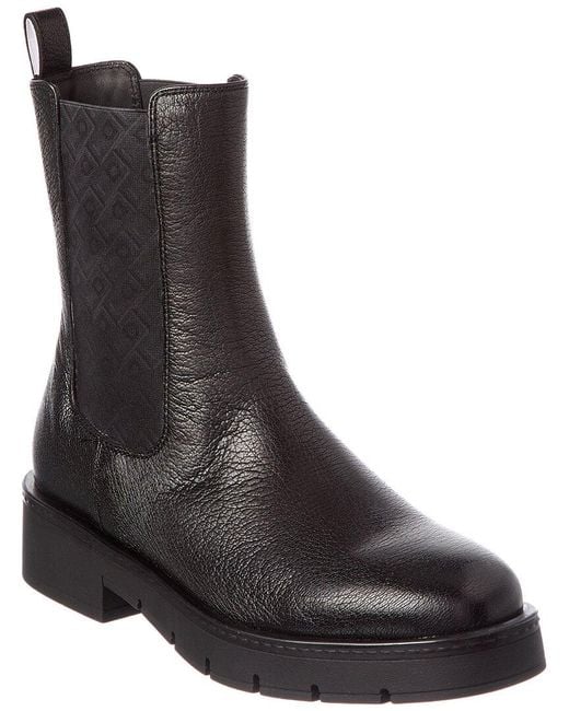 Ferragamo Black Mojave Leather Chelsea Boot