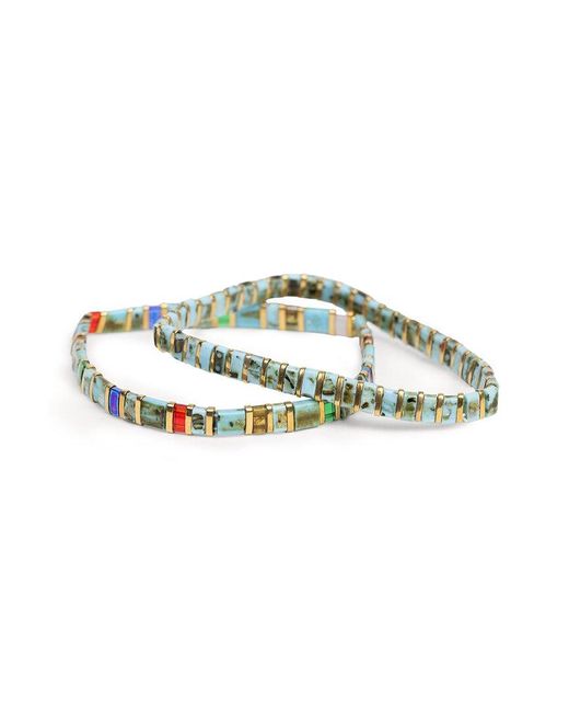 Saachi Green Stretchable Bracelet Set