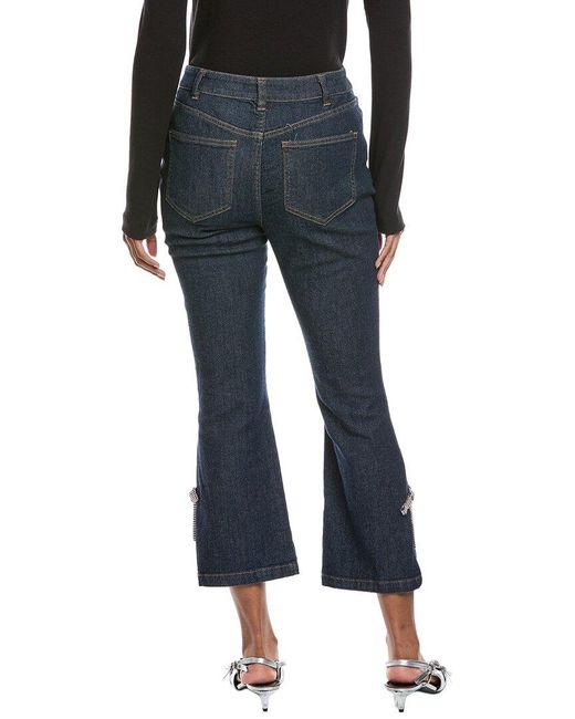 Cece Blue Cropped Flare Jean