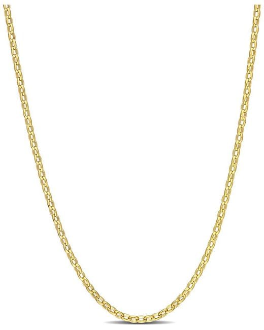 Italian Silver Metallic 18K Over Rolo Chain Necklace