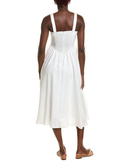 JLuxe White Linen Maxi Dress