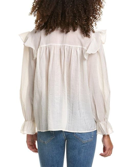7021 White Tie Neck Blouse