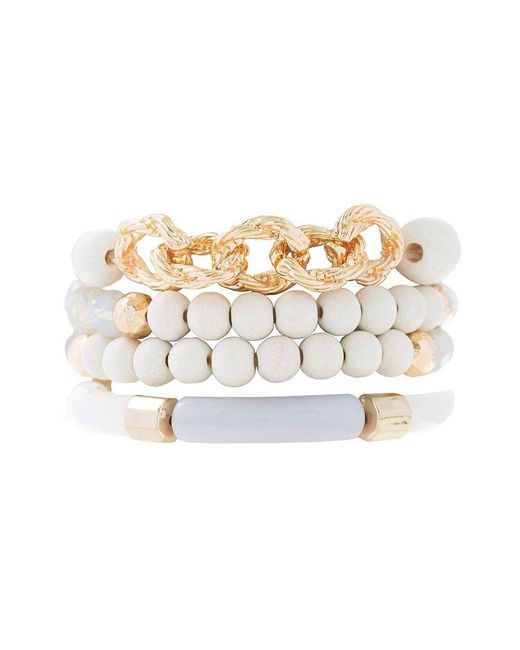 Saachi White Bracelet Set