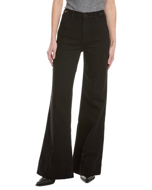 Rag & Bone Black Skylar Wide Leg Jean