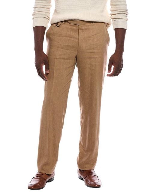 Canali Natural Linen & Wool-Blend Formal Pant for men