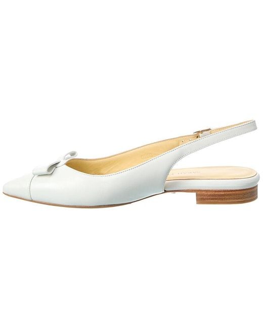 Sarah Flint White Leather Slingback Flat