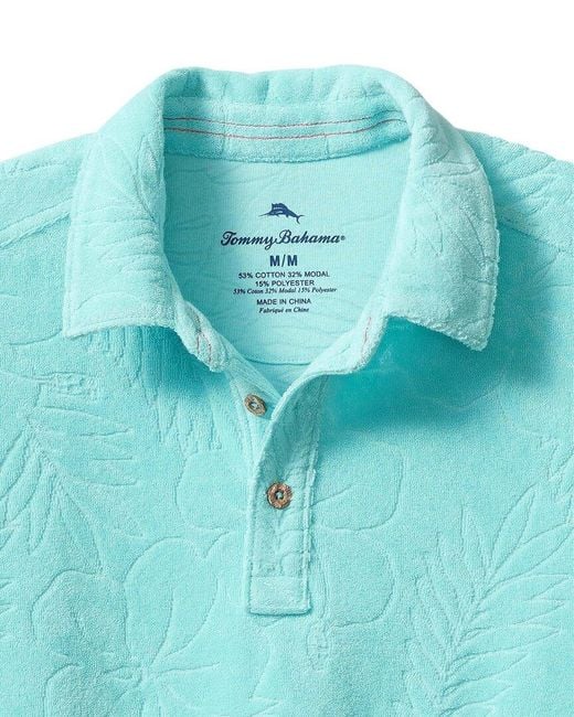 Tommy Bahama Blue Poolside Hibiscus Polo Shirt for men