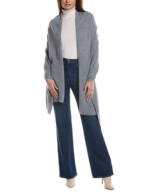 Phenix Blue Solid Jersey Cashmere Wrap