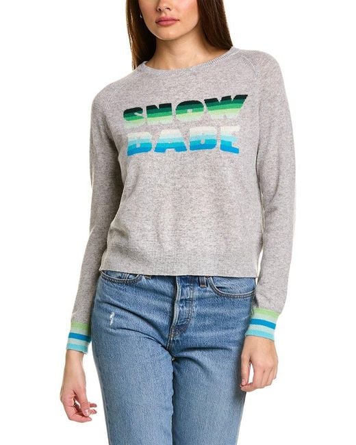 SCOTT & SCOTT LONDON Gray Snow Heart Cashmere Sweater