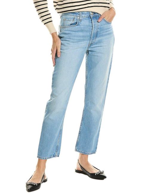 Rag & Bone Blue Nina High-rise Tulip Ankle Cigarette Jean