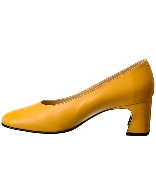 Tod's Yellow Logo Leather Pump