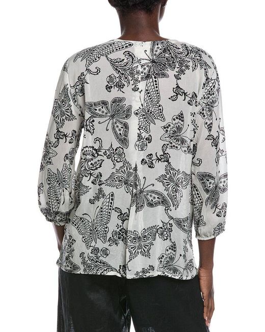 Johnny Was Gray Arlo Blouse
