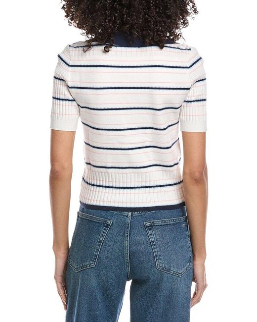 Laundry by Shelli Segal Blue Collared Popover Sweater