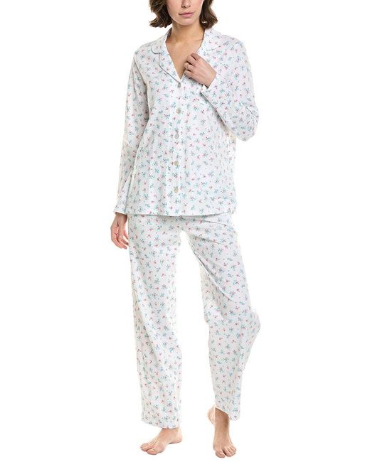 Carole Hochman White 2Pc Pajama Pant Set