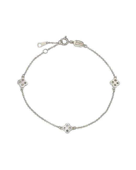 Suzy Levian Metallic 14k 0.24 Ct. Tw. Diamond Station Bracelet