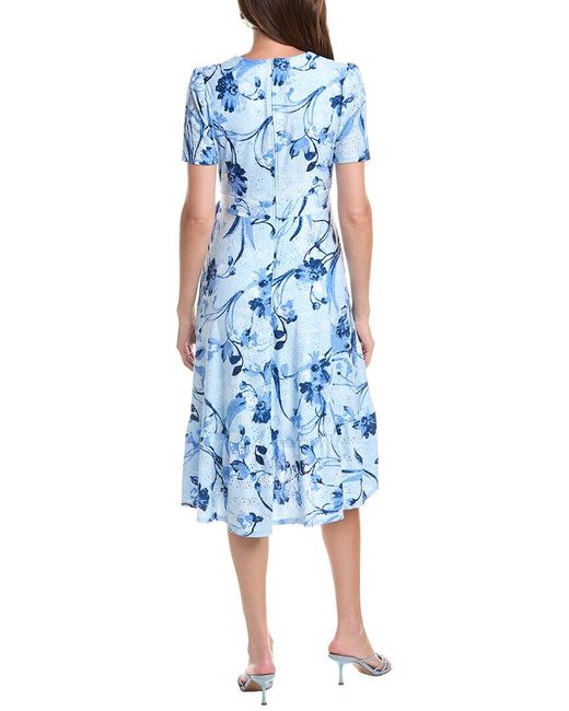 London Times Blue Midi Dress
