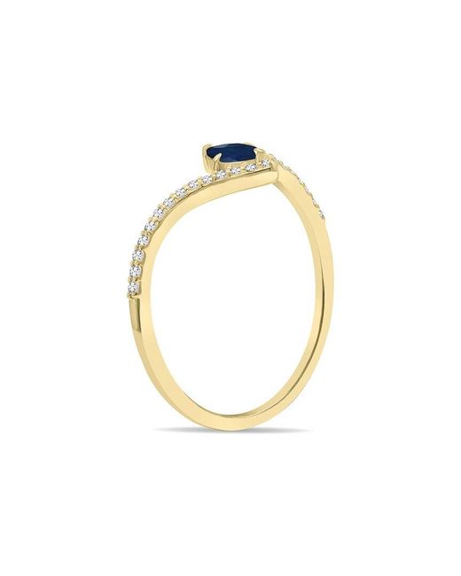 Gem Spark White 14K 0.27 Ct. Tw. Diamond & Sapphire Ring