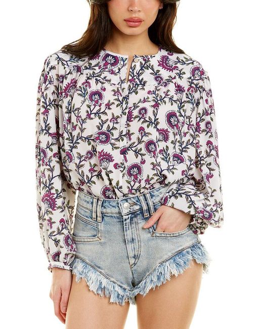Isabel Marant Gray Isabel Marant Etoile Brunille Silk-blend Top
