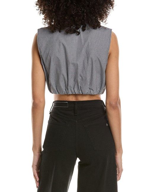 FRAME Gray Frame The Check Top