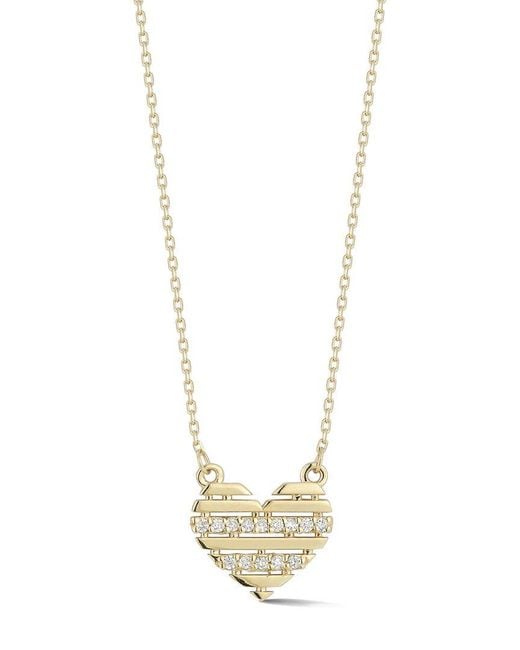 Ember Fine Jewelry Metallic 14k 0.07 Ct. Tw. Diamond Heart Necklace