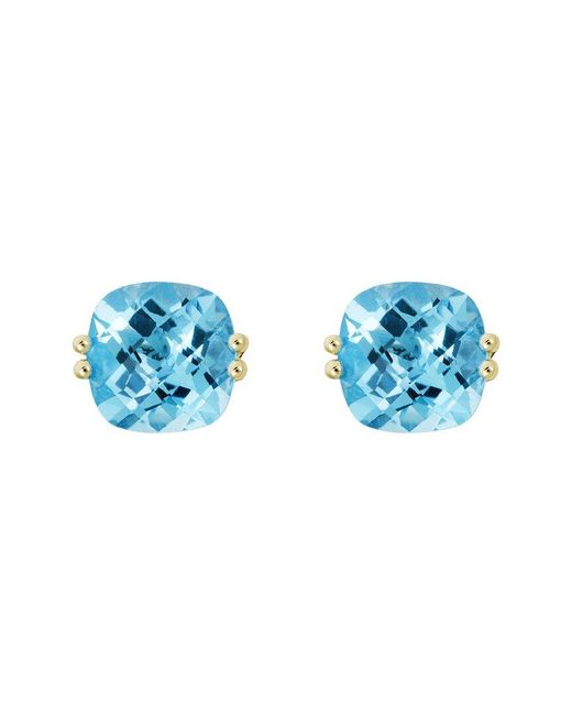 Gemstones Blue Dnu Duplicate 14K 2.50 Ct. Tw. Diamond & Swiss Topaz Studs
