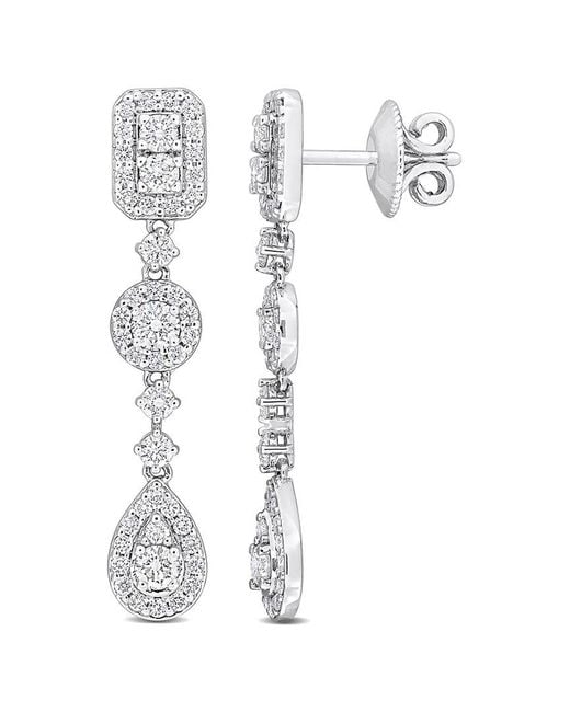 Rina Limor White 14k 1.37 Ct. Tw. Diamond Geometric Drop Earrings