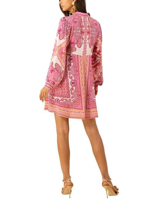 Hale Bob Pink Hadlee Silk Mini Dress