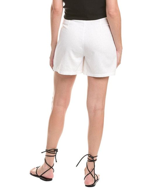 Michael Stars White Linen-Blend Mini Skort