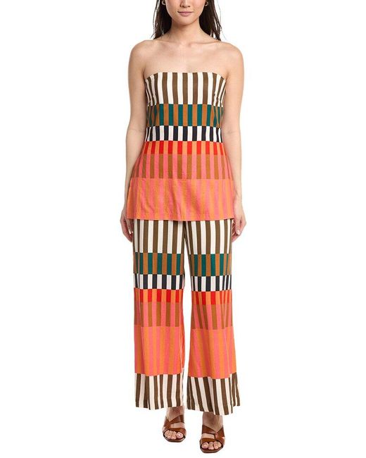 Hutch Red Rally Linen-Blend Jumpsuit