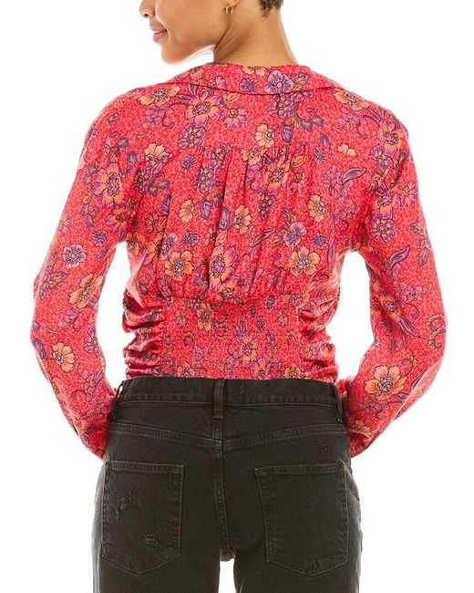 Free People Red I Got You Printed Top