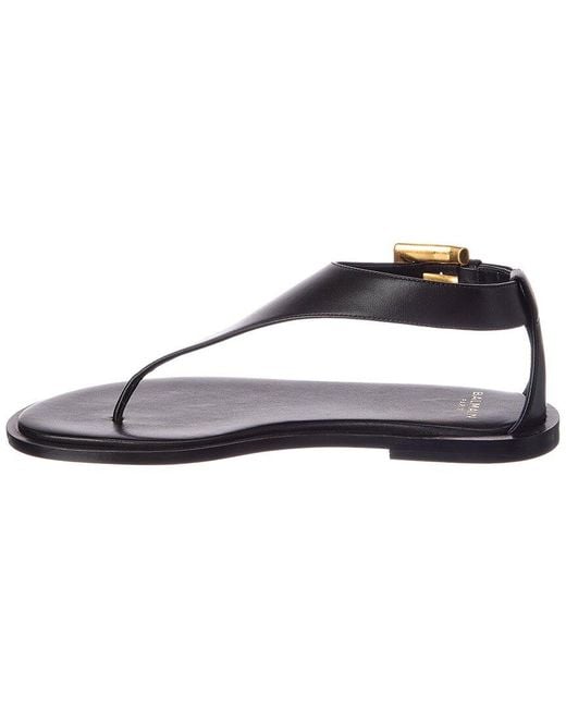 Balmain Black Anthem Leather Sandal