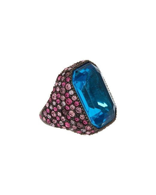 Kenneth Jay Lane Blue 22K Plated Cocktail Ring