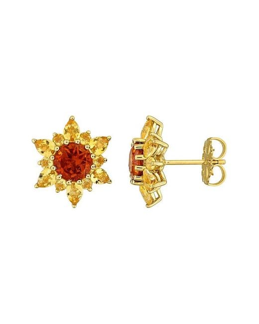 Rina Limor Metallic 4.76 Ct. Tw. Madeira Citrine, Citrine Stud Earrings