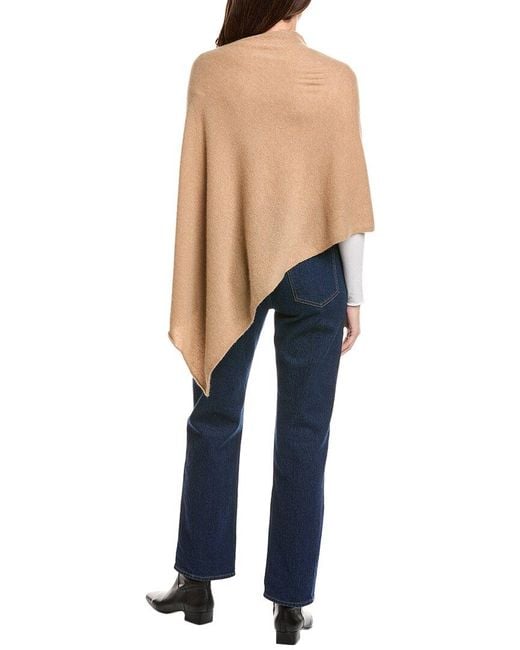 Amicale Cashmere Blue Jersey Asymmetrical Cashmere Poncho