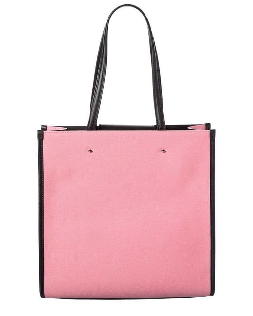 Jimmy Choo Pink N/S Canvas & Leather Tote