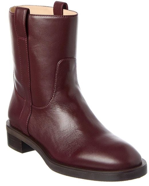 Stuart Weitzman Purple Lenora Leather Bootie