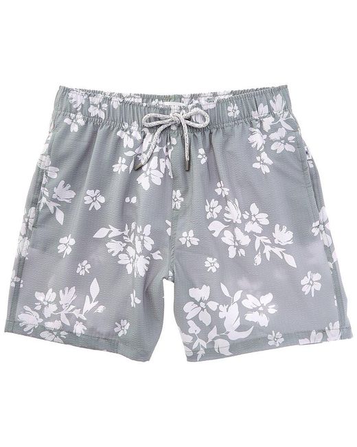 Vintage Summer Blue Seersucker Swim Short for men