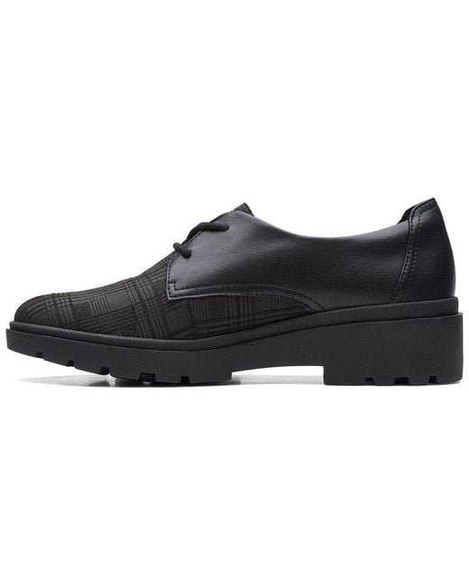 Clarks Black Calla Ruby Leather Flat