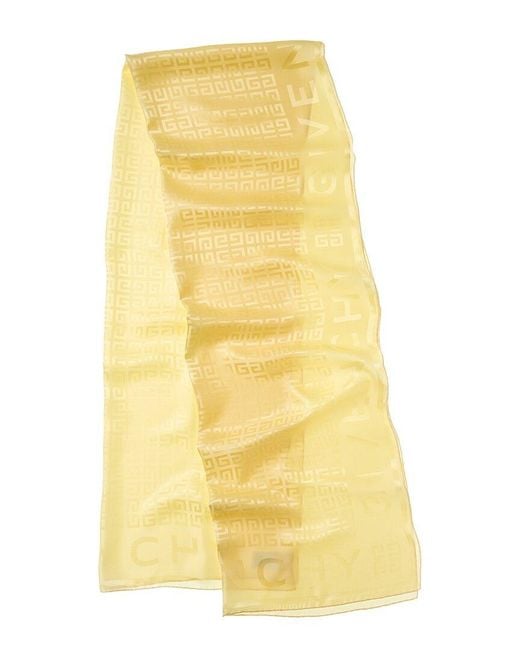 Givenchy Yellow 4G Logo Silk Scarf