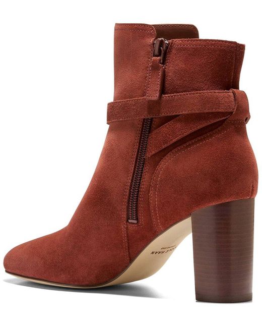 Cole Haan Brown Glendale Buckle Suede Ankle Boot