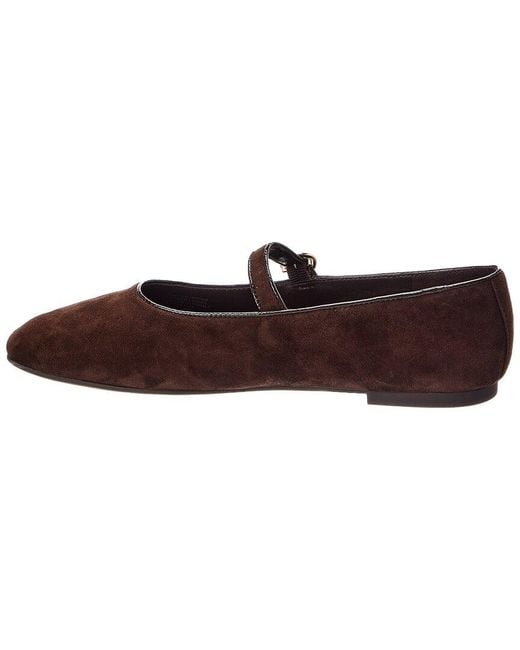 Tory Burch Brown Selby Mary Jane Suede Ballet Flat