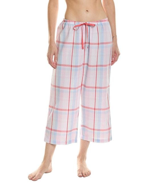Hue Pink Seersucker Pajama Capri