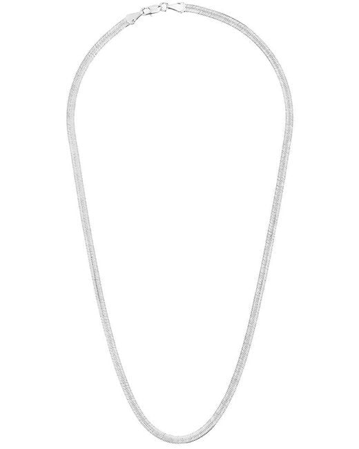 Sterling Forever White Herringbone Chain Necklace